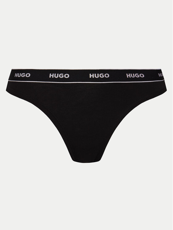 HUGO HUGO Sada 3 kusů string kalhotek 50495870 Černá