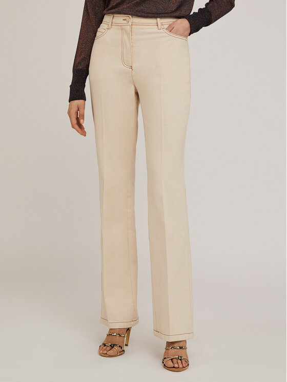 Motivi Motivi Pantaloni di tessuto P734Q003790N002 Écru Flare Fit