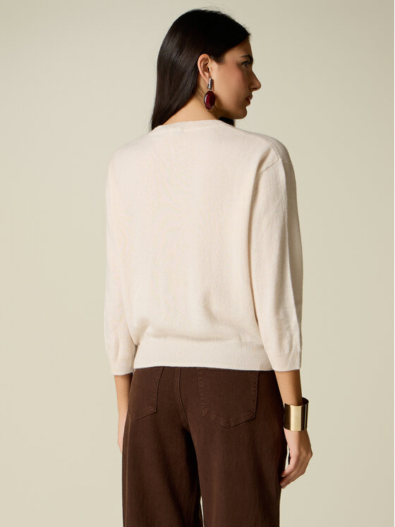 Oltre Oltre Maglione M210E002230N011 Bianco Regular Fit
