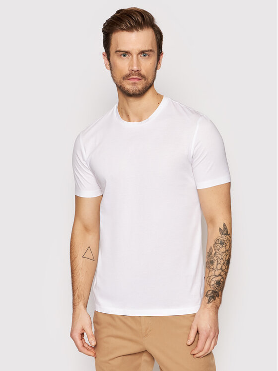 Boss T-krekls Tessler 50468395 Balts Slim Fit