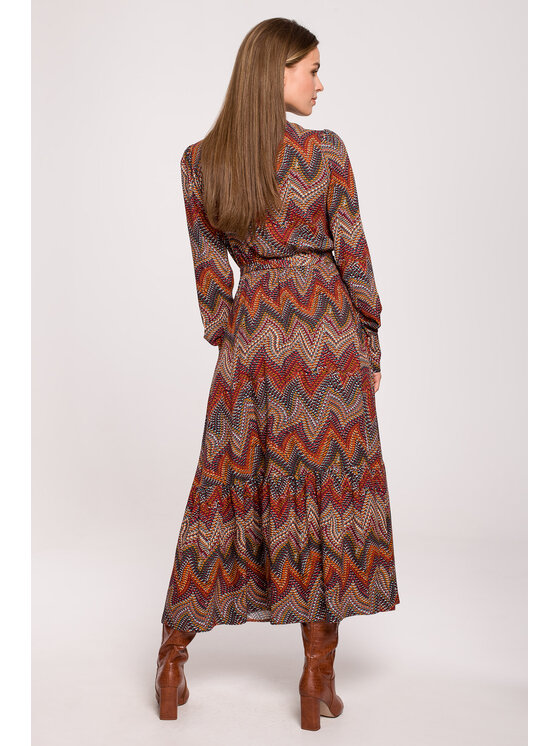 Stylove Stylove Sukienka codzienna S291 Brązowy Regular Fit