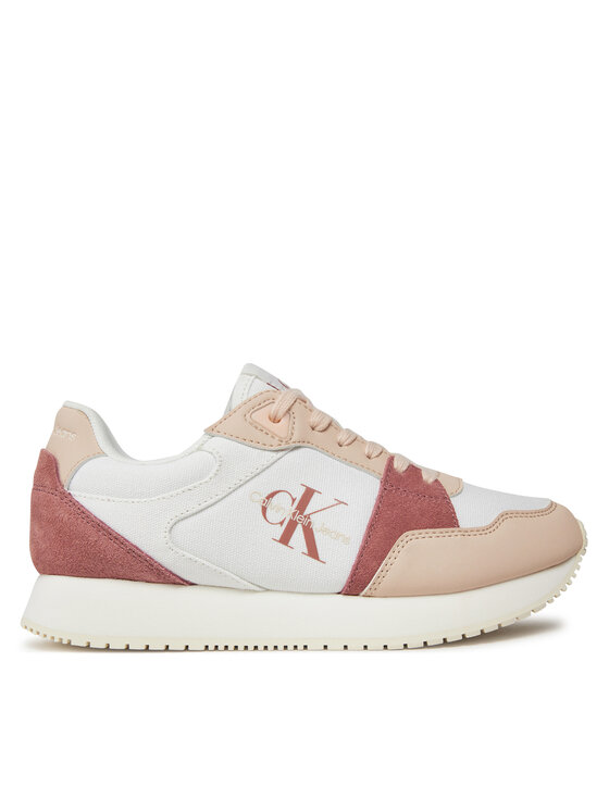 Sneakers Calvin Klein Jeans Runner Low Lace Mix Ml Btw YW0YW01436 Bright White/Whisper Pink 02S