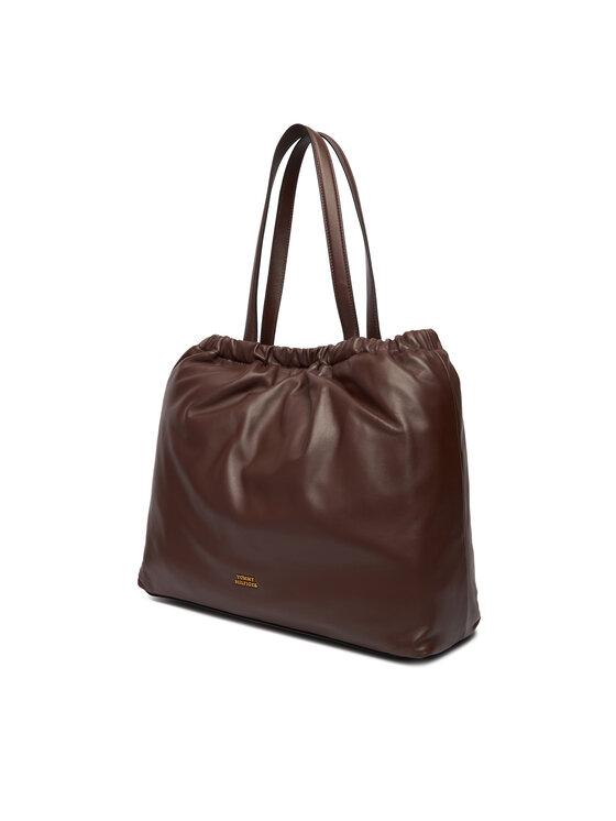 Tommy Hilfiger Tommy Hilfiger Geantă Soft Leather Tote AW0AW18308 Vișiniu