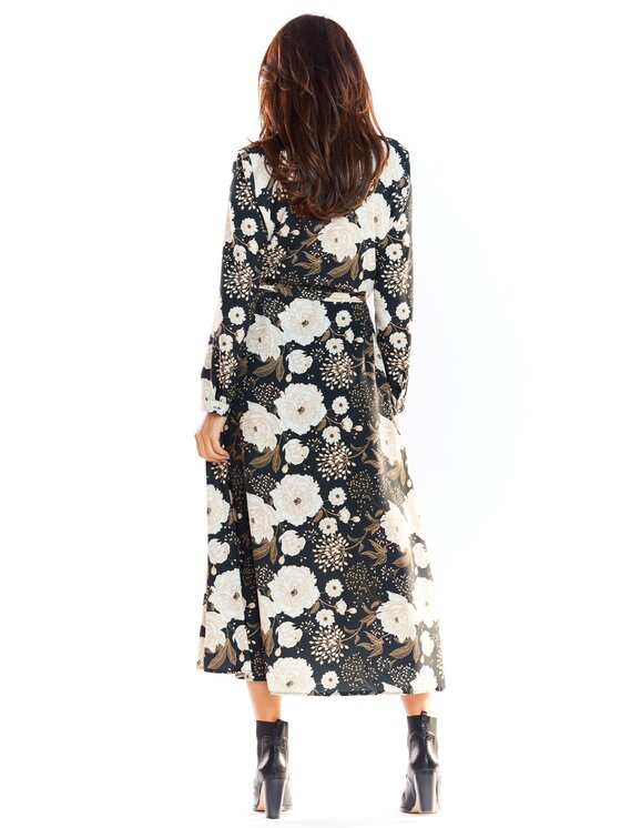 Awama Awama Vestito chemisier A324 Marrone Basic Fit