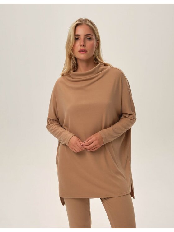 Esotiq Esotiq Bluza 42216 Beżowy Regular Fit