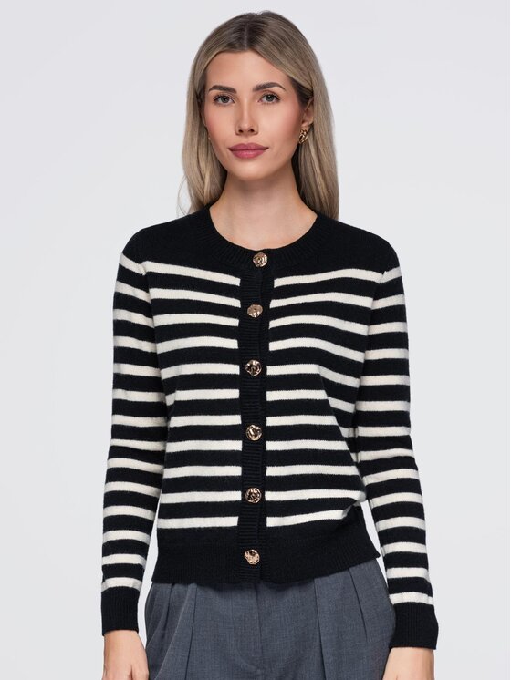 Ombre Ombre Sweter OW-SW-E0026 Czarny Regular Fit