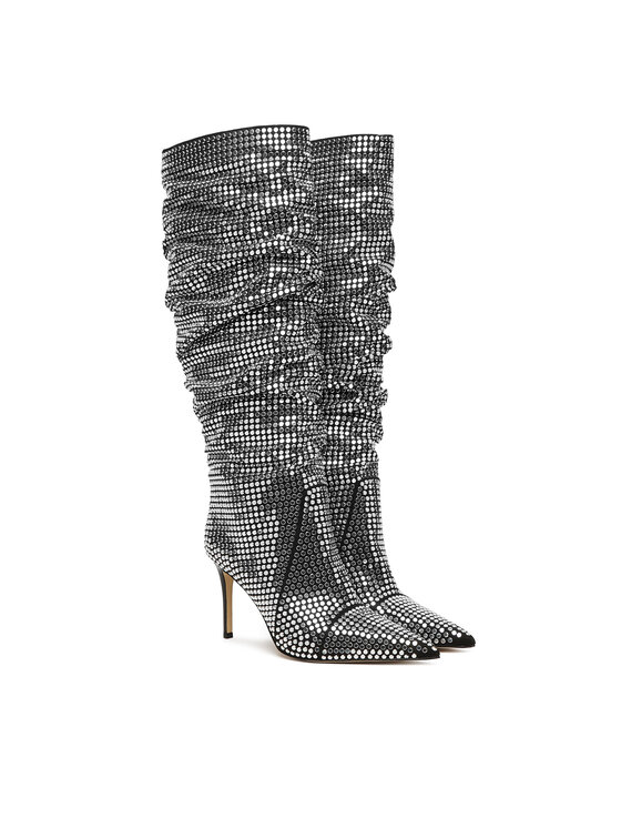 MICHAEL Michael Kors MICHAEL Michael Kors Čižmy Dawn Heeled Boot 40F5DWHB7S Strieborná