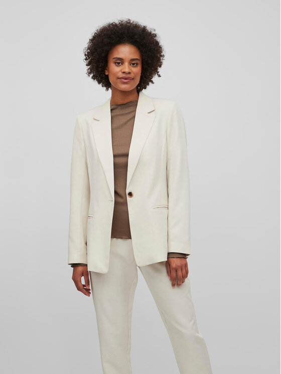 Vila Suknjič Lowny 14079590 Écru Regular Fit
