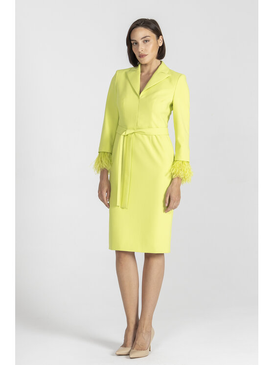 Deni Cler Milano Deni Cler Milano Sukienka elegancka W-DC-3495-E5-L4-42-1 Zielony Regular Fit
