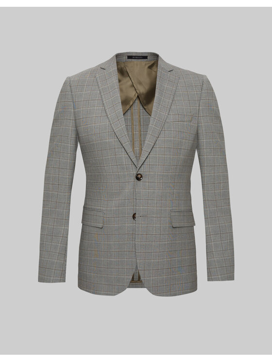 Borgio Borgio Marynarka caronia Szary Slim Fit