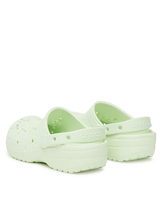Crocs Crocs Papucs Classic Floral Cut-Out Clog 210927 Zöld