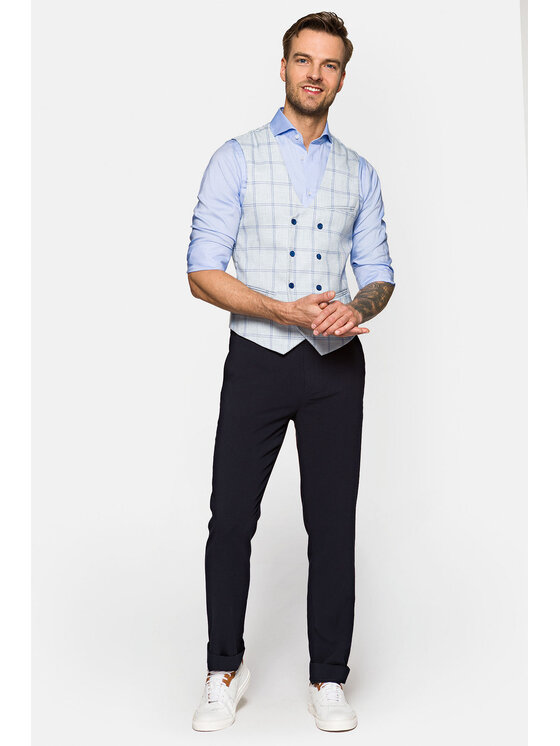Lancerto Lancerto Spodnie materiałowe Landon Granatowy Regular Fit
