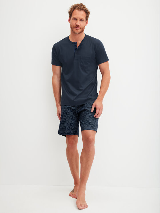 Calida Calida Pyžamo 45380 Tmavomodrá Regular Fit