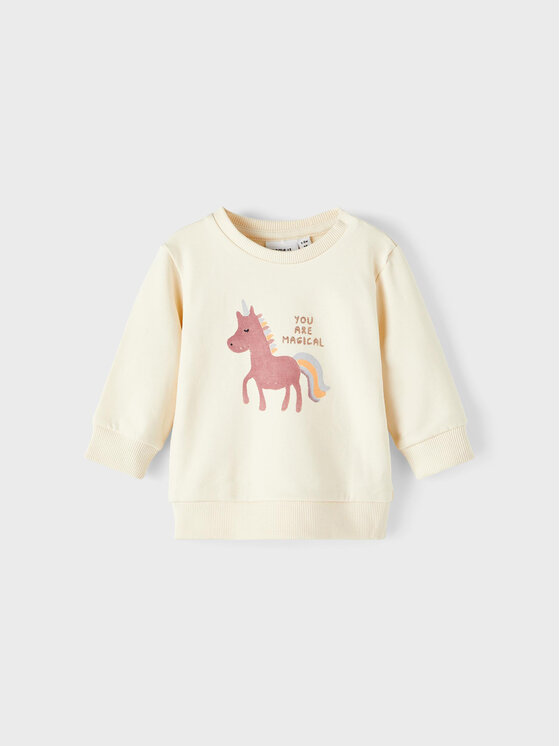 NAME IT NAME IT Felpa 13212668 Écru Regular Fit
