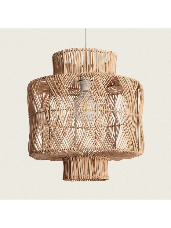 MIAhome MIAhome Lampa wisząca pleciona rattanowa Oia Ø40 Brązowy