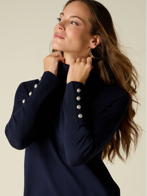 Oltre Oltre Golf M308J005562N034 Niebieski Slim Fit