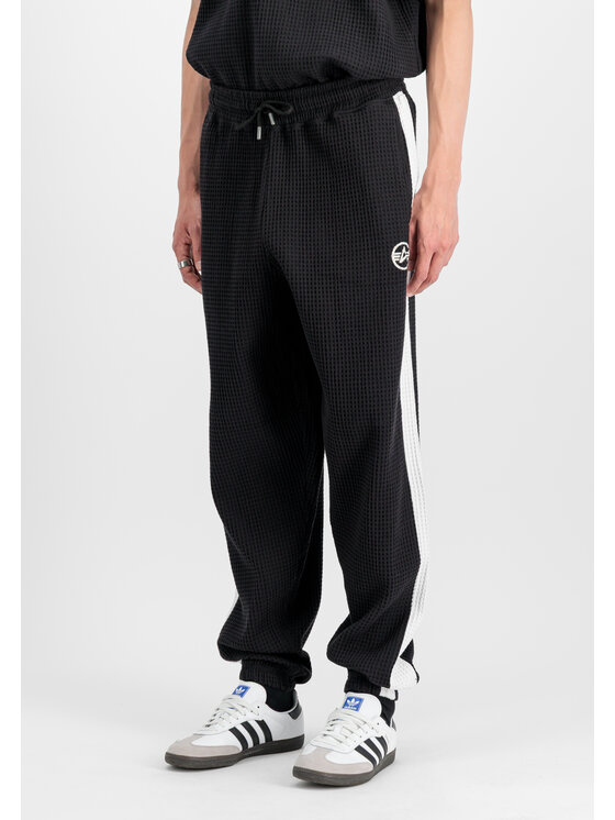 Alpha Industries Alpha Industries Spodnie cargo Studio Waffle Jogger Czarny Loose Fit