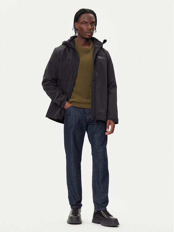 Jack Wolfskin Jack Wolfskin Outdoor kabát Taubenberg 3in1 1115311 Fekete Regular Fit