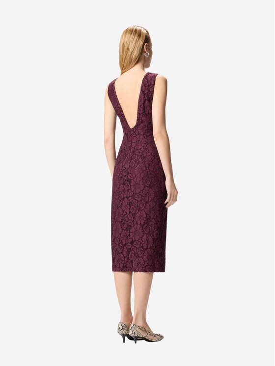 PINKO PINKO Vestito DRUPA ABITO PIZZO REBRODE Bordeaux Slim Fit