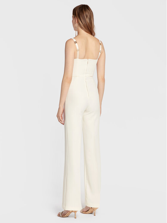 Elisabetta Franchi Elisabetta Franchi Overal TU-007-27E2-V440 Biela Slim Fit