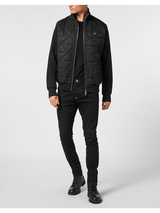 PHILIPP PLEIN PHILIPP PLEIN Vatovaná bunda 22855 Černá Regular Fit