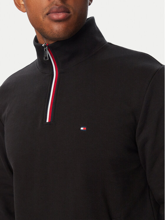 Tommy Hilfiger Tommy Hilfiger Mikina Tipping Terry MW0MW44943 Černá Regular Fit