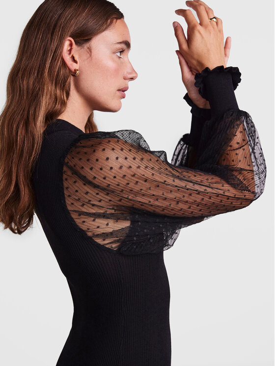 YAS YAS Трикотажна сукня Melania 26028581 Чорний Slim Fit