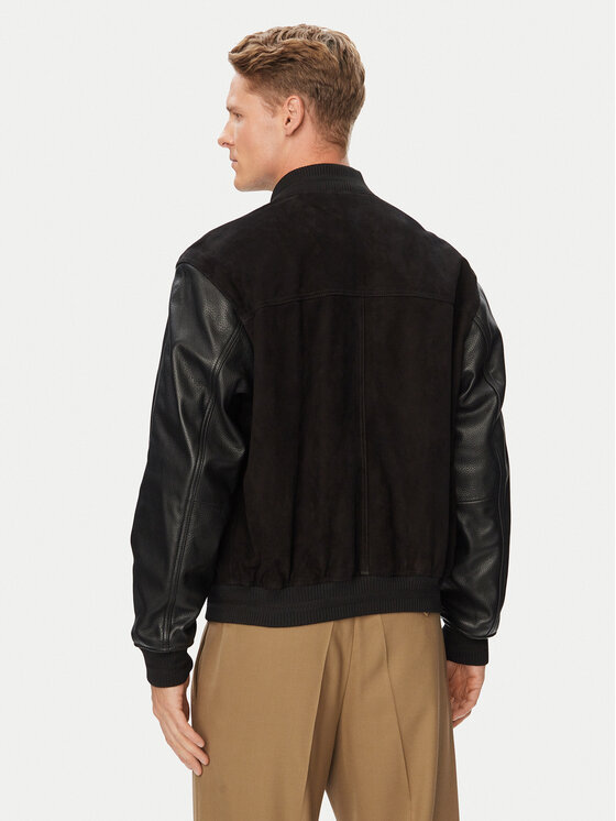 BOSS BOSS Кожено яке C-Mileon 50564584 Черен Regular Fit