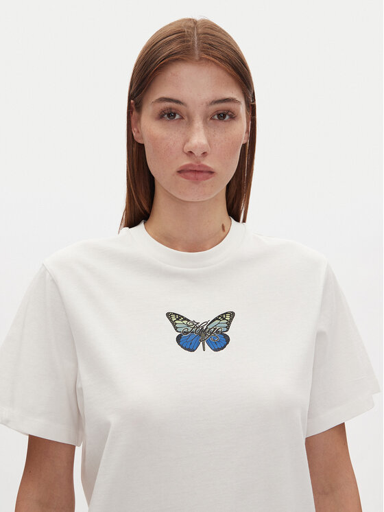 HUGO HUGO Tričko Vintage Tee 50537239 Biela Relaxed Fit