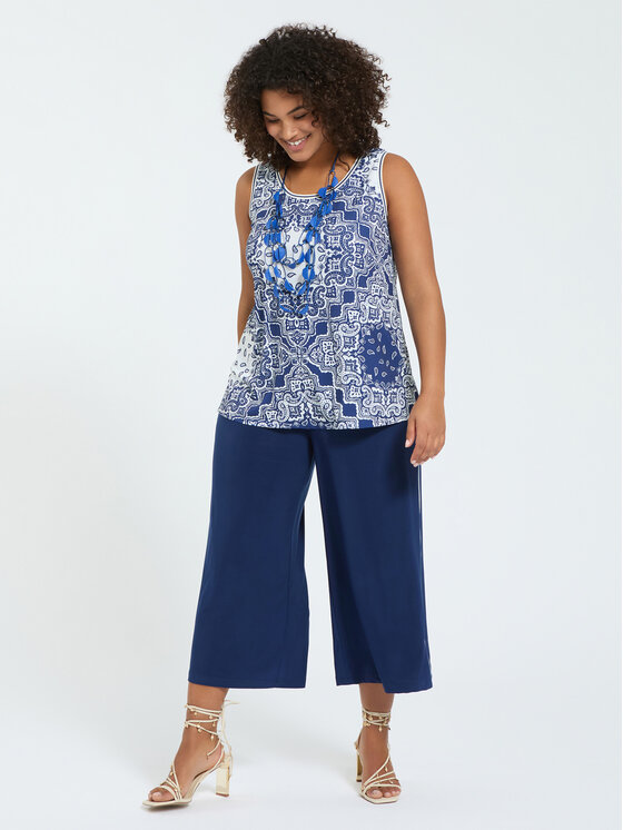 Fiorella Rubino Fiorella Rubino Pantaloni di tessuto P862L002463N034 Blu Cropp Fit