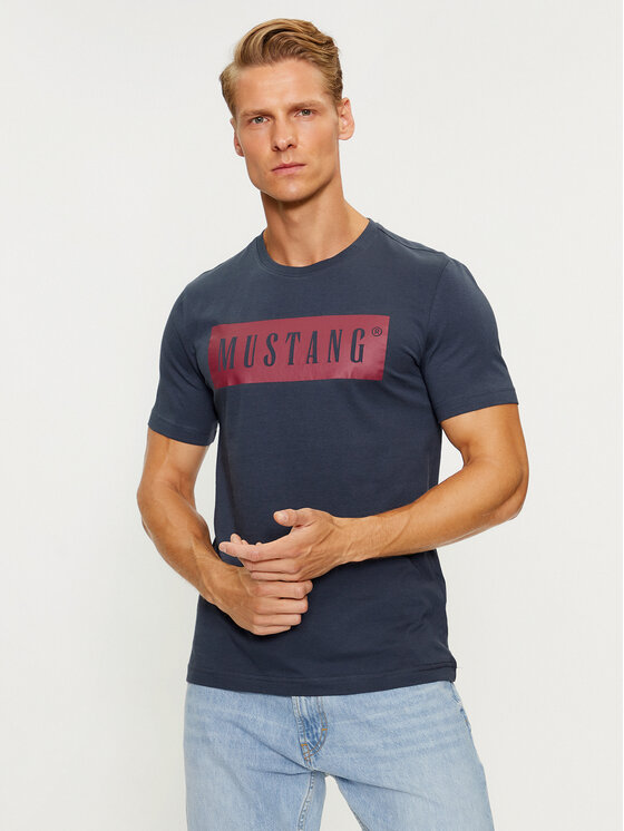 Mustang Mustang T-shirt Alex 1013223 Blu scuro Regular Fit