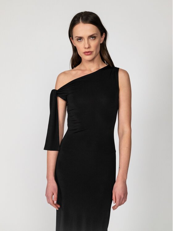 Nudyess Nudyess Sukienka codzienna Shantel Midi Czarny Fitted Fit