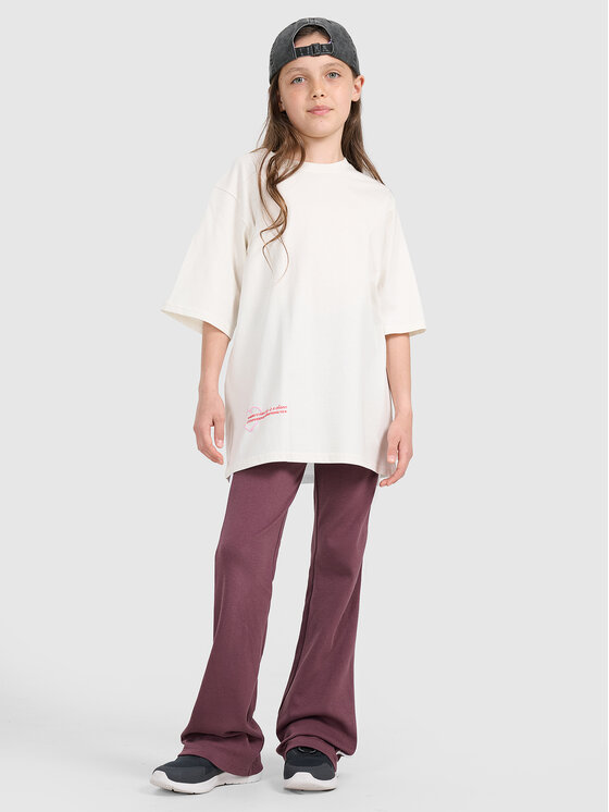 4F 4F T-Shirt BASIC+ Biały Oversize