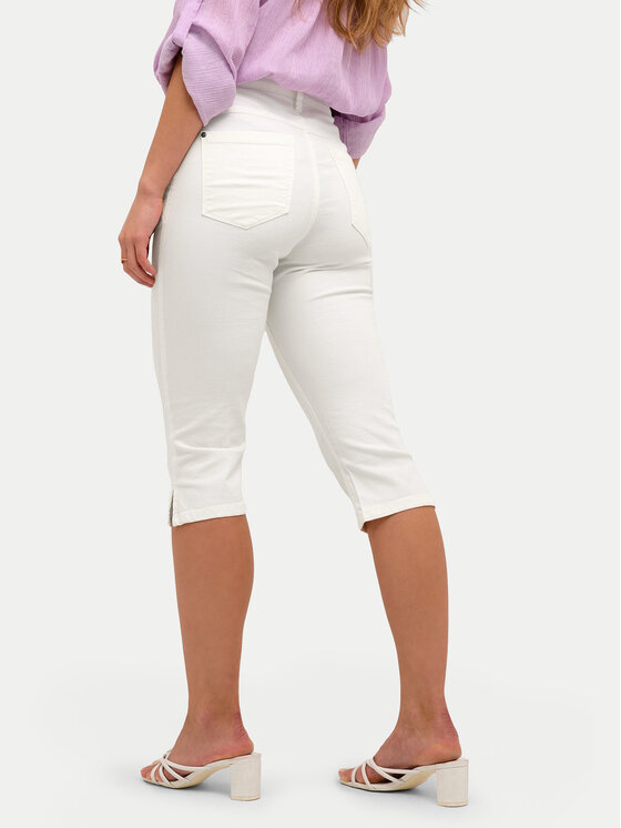 Kaffe Kaffe Spodnie capri Zelina 10506525 Biały Slim Fit
