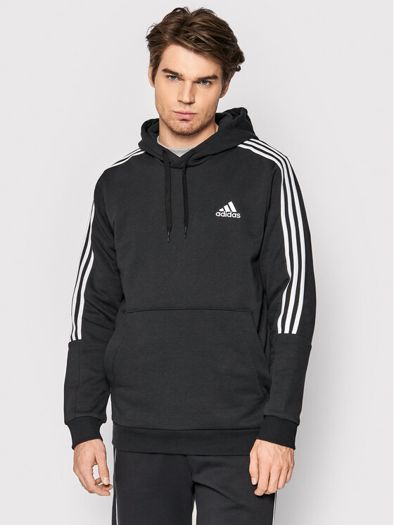 adidas adidas Džemperis ar kapuci Essentials GK9581 Melns Regular Fit
