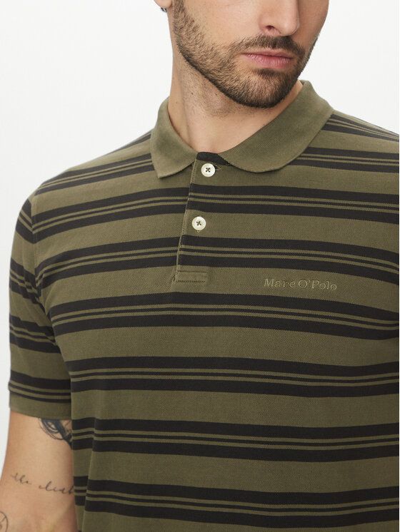 Marc O'Polo Marc O'Polo Тениска с яка и копчета 522 2068 53040 Зелен Regular Fit