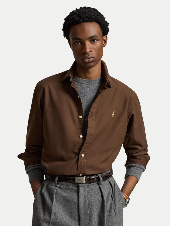 Polo Ralph Lauren Polo Ralph Lauren Πουκάμισο 710805564519 Σκούρο καφέ Regular Fit