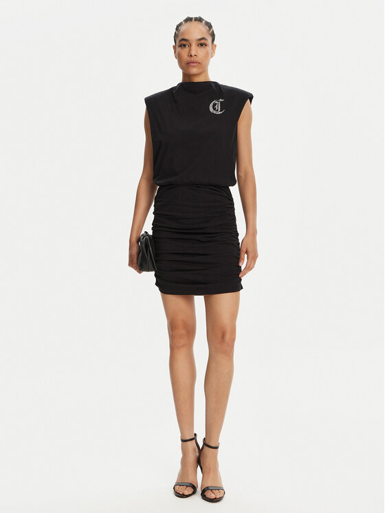 Just Cavalli Just Cavalli Hétköznapi ruha 78PAOE11 Fekete Regular Fit