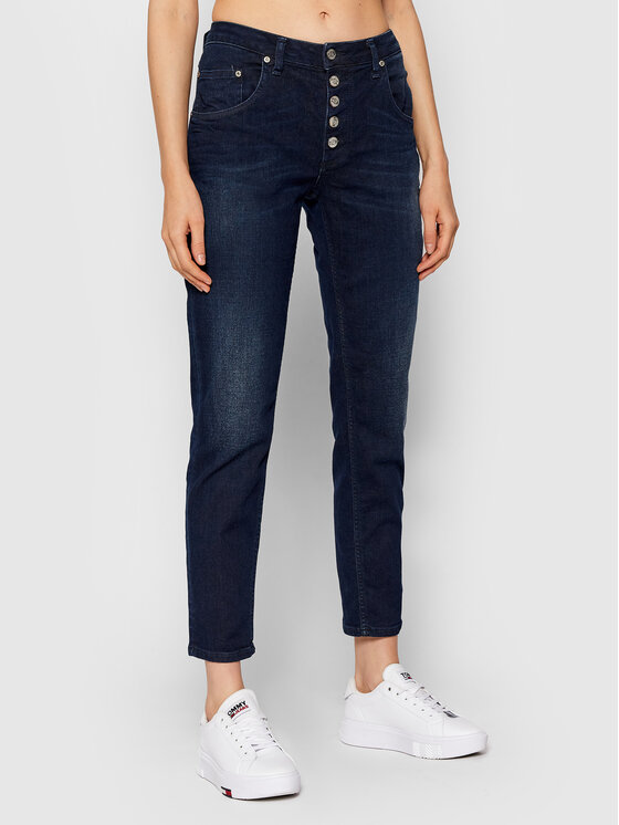Please Jeans hlače P1YMYR7PUU Mornarsko modra Slim Fit