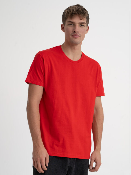 Urban City Urban City T-Shirt Koszulka Z Krótkim Rękawem Męska Czerwona UrbanCity No Logo M Czerwony Regular Fit