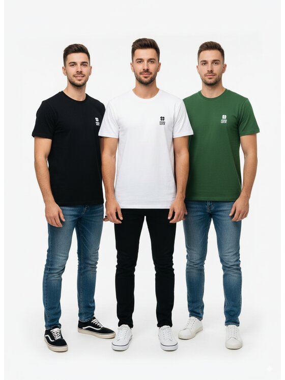 Good Luck Good Luck T-Shirt Zestaw 3 Koszulek koniczyna XXL Czarny Regular Fit