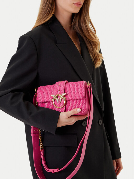PINKO PINKO Rankinė Love One Mini Slouchy Fl PE 25 PLTT 104340 A2CF Rožinė