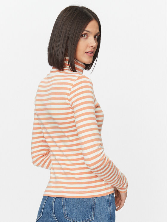 Calvin Klein Jeans Calvin Klein Jeans Bluză cu gât J20J222246 Portocaliu Slim Fit