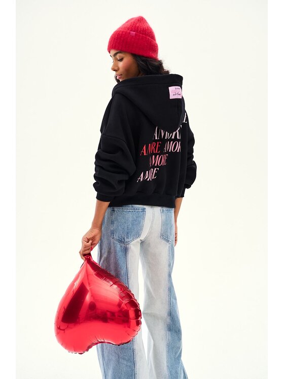 NAOKO NAOKO Bluza Soulmate Lobster Czarny Oversize