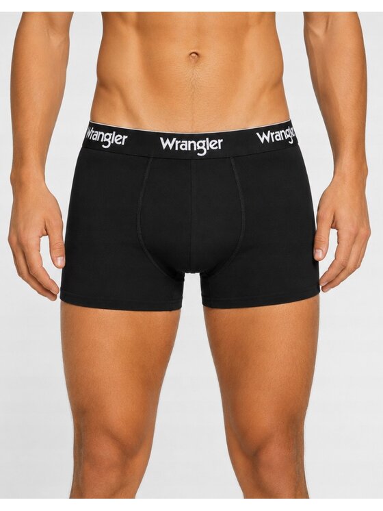 Wrangler Wrangler Bokserki Willox 5 Pack Cotton Rich Trunks Czarny