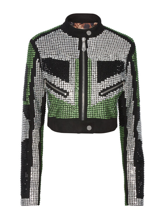 PHILIPP PLEIN PHILIPP PLEIN Giacca di pelle 14709 Verde Slim Fit