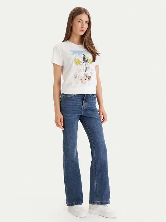 DKNY DKNY Blugi DJ5M4005 Albastru Flare Fit