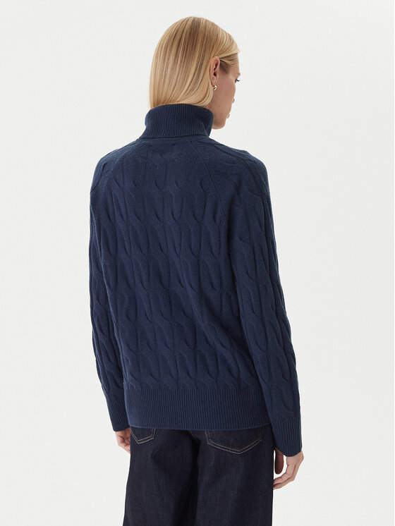 Tommy Hilfiger Tommy Hilfiger Bluză cu gât WW0WW46791 Bleumarin Regular Fit