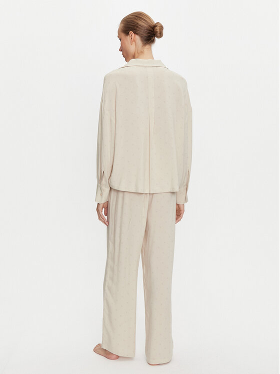Calvin Klein Underwear Calvin Klein Underwear Pijama 000QS7426E Bej Relaxed Fit