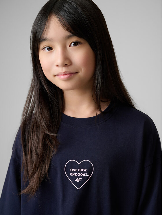 4F 4F T-Shirt BOW MOTION Granatowy Loose Fit